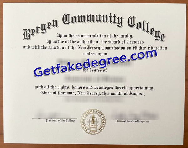 Bergen Community College diploma