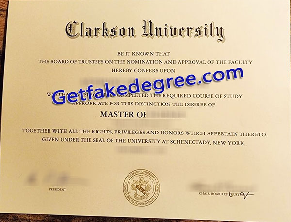 Clarkson University diploma
