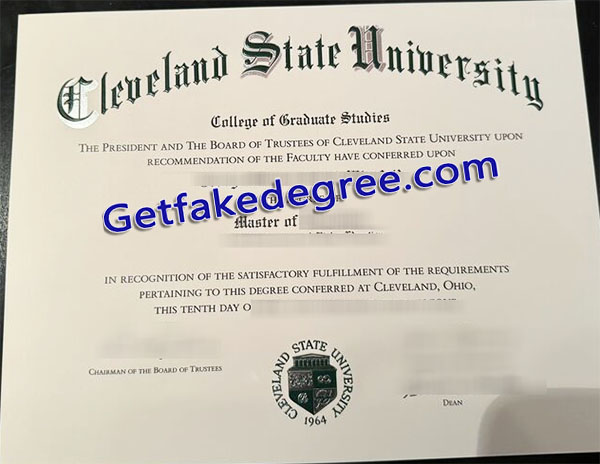 Cleveland State University diploma