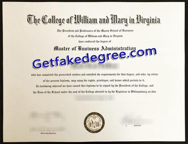 College of William & Mary diploma