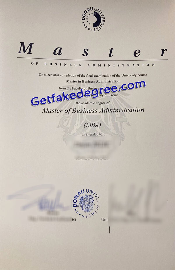 Donau Universität Krems diploma