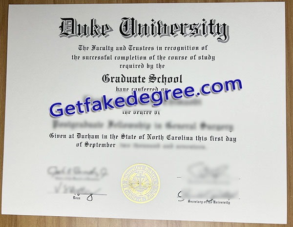 Duke University diploma