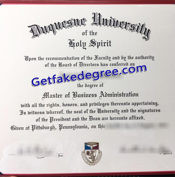 Duquesne University diploma