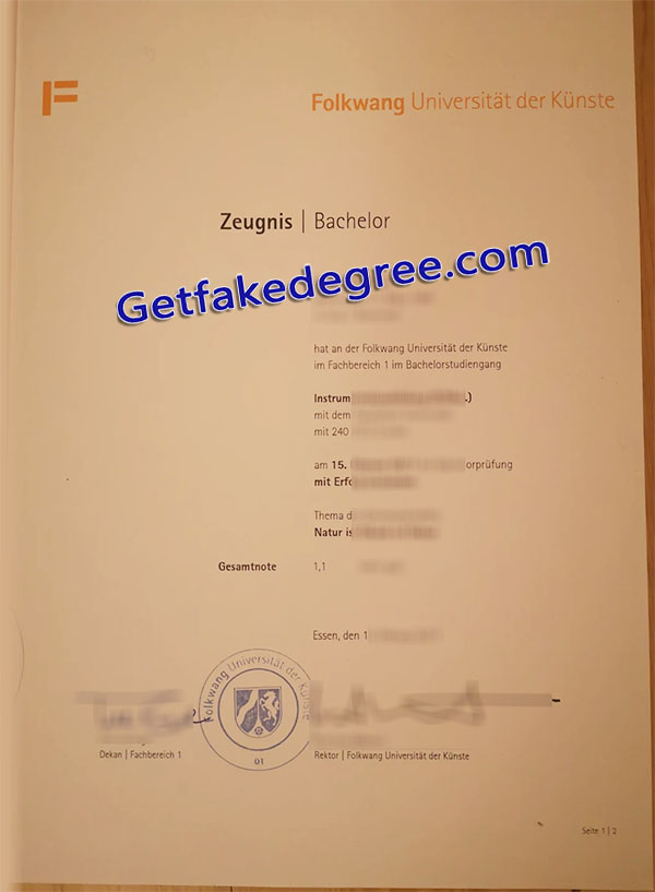 Folkwang University of the Arts diploma