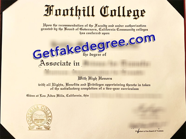 Foothill College diploma