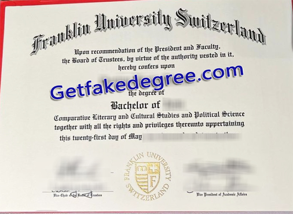 Franklin University Switzerland diploma