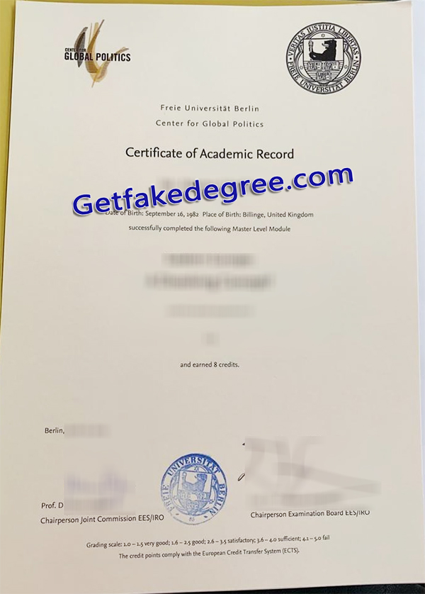 Freie Universität Berlin diploma