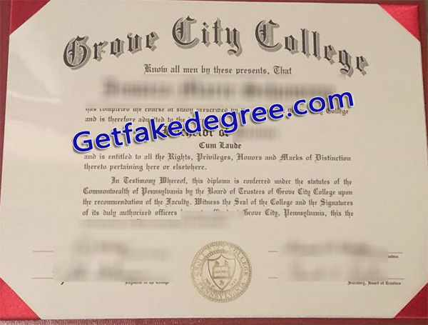 Grove City College diploma