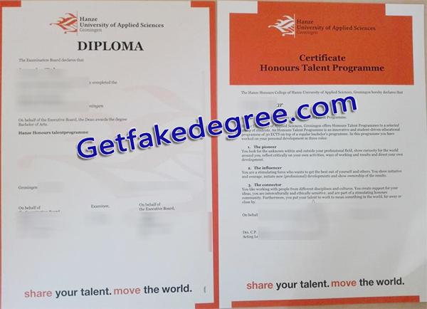 Hanze University of Applied Sciences diploma