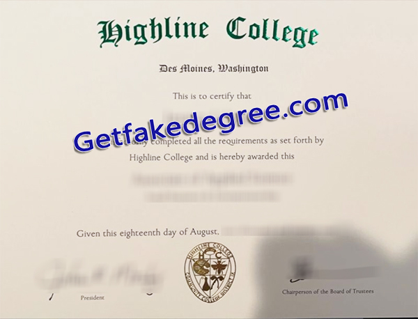 Highline College diploma