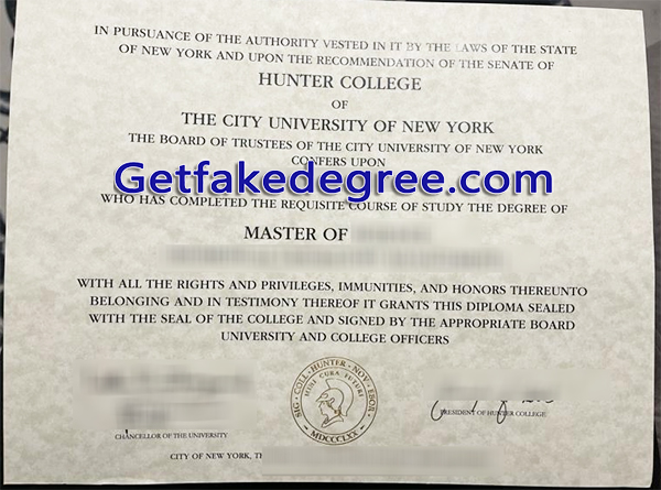 Hunter College diploma
