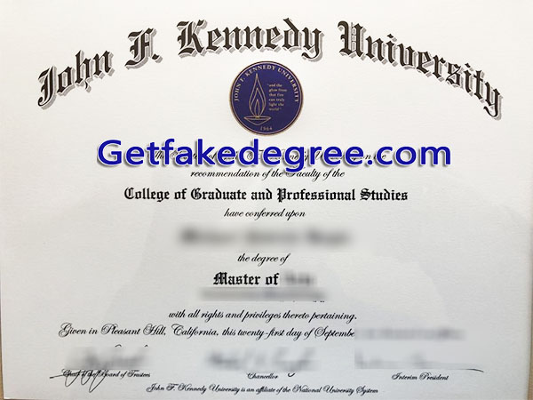 John F. Kennedy University diploma