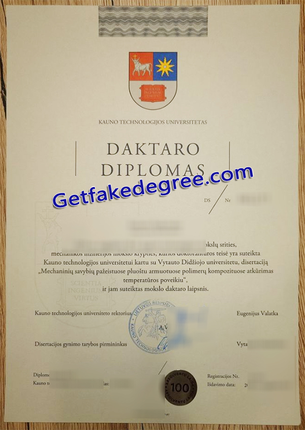 Kauno Technologijos Universitetas diploma