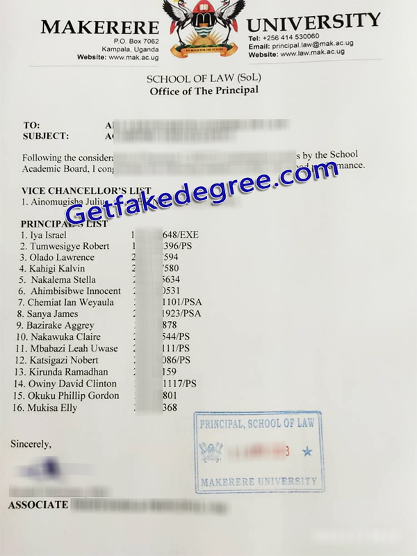 Makerere University transcript