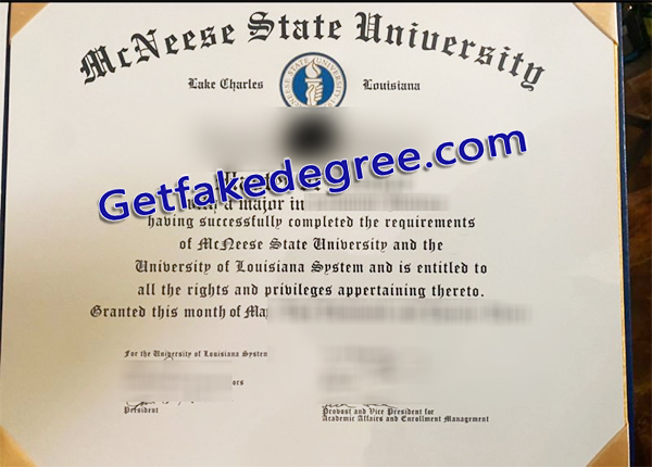 McNeese State University diploma