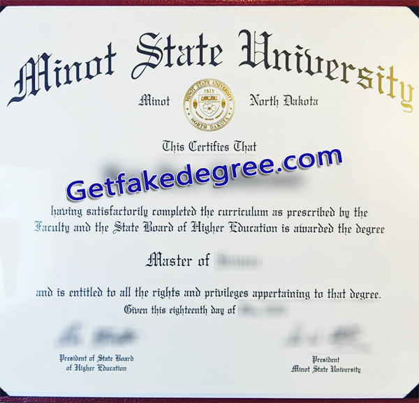 Minot State University diploma