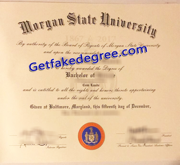 Morgan State University diploma