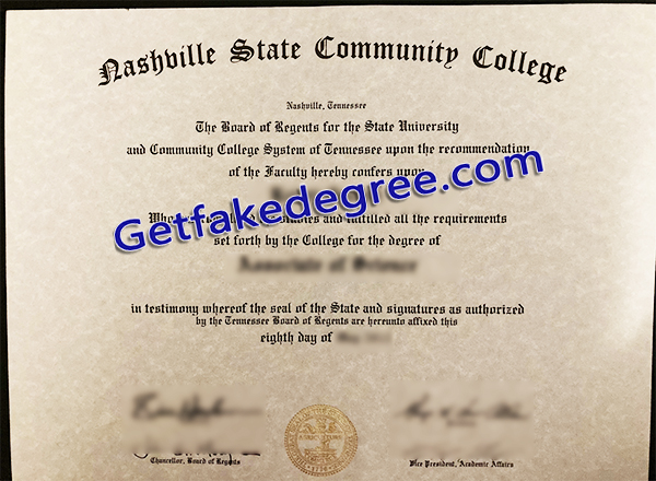Nashville State Community College diploma