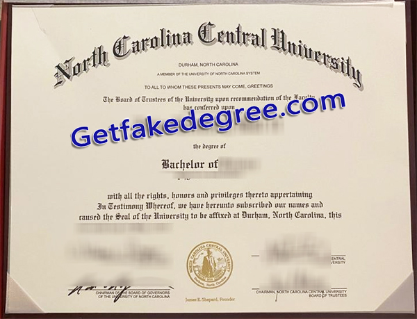 North Carolina Central University diploma