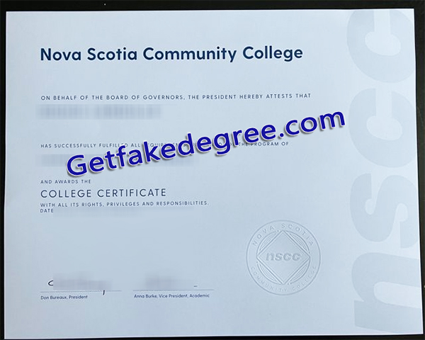 Nova Scotia Community College diploma