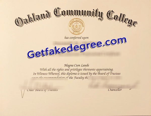 Oakland Community College diploma