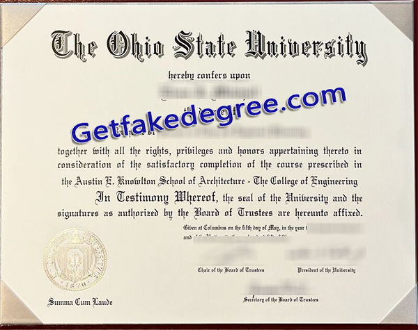 Ohio State University diploma