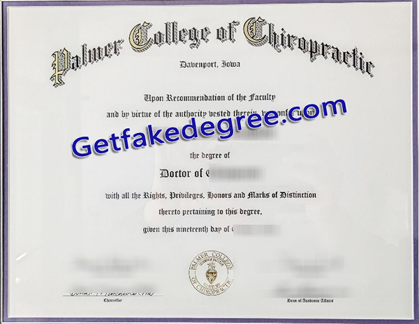 Palmer College of Chiropractic diploma