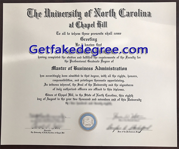 UNC Chapel Hill diploma