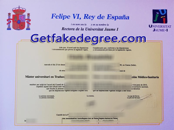 Universitat Jaume I diploma