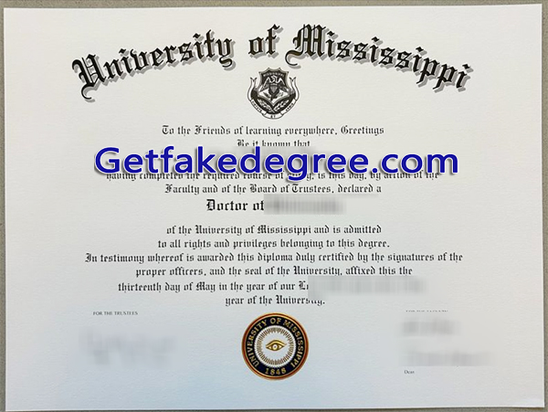 University of Mississippi diploma