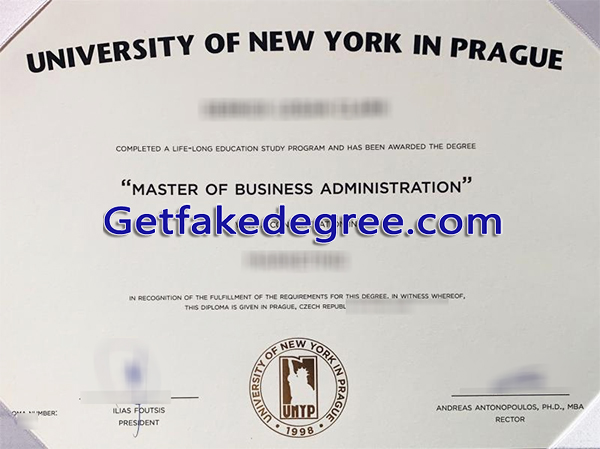 University of New York in Prague diploma