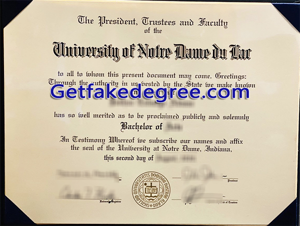 University of Notre Dame diploma
