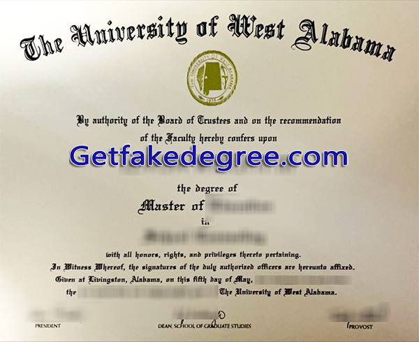 University of West Alabama diploma