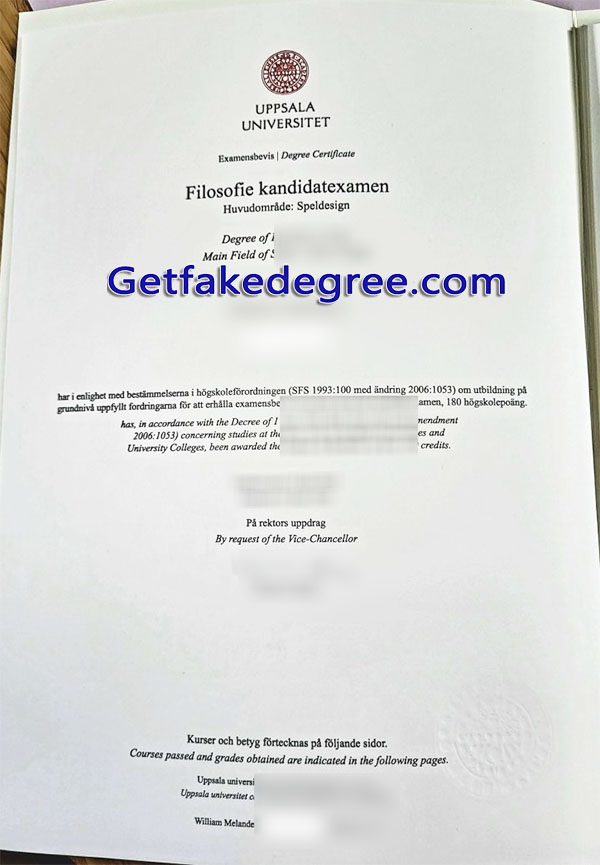 Uppsala University diploma