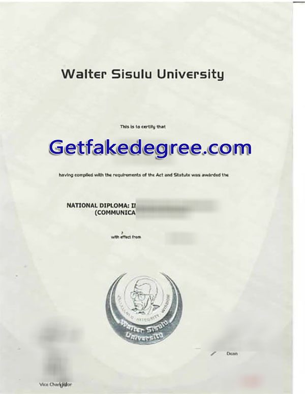 Walter Sisulu University diploma