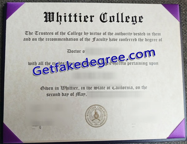 Whittier College diploma