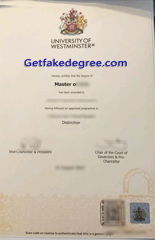 University of Westminster diploma