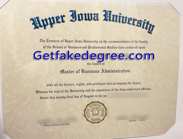 Upper Iowa University diploma