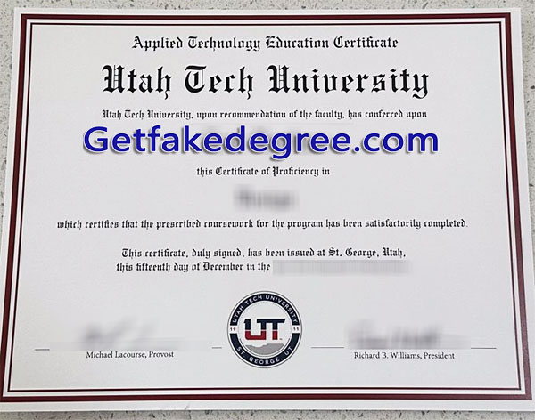 Utah Tech University diploma