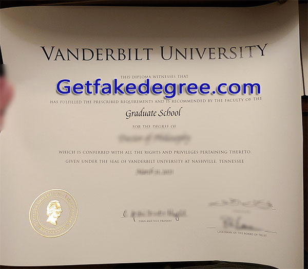 Vanderbilt University diploma