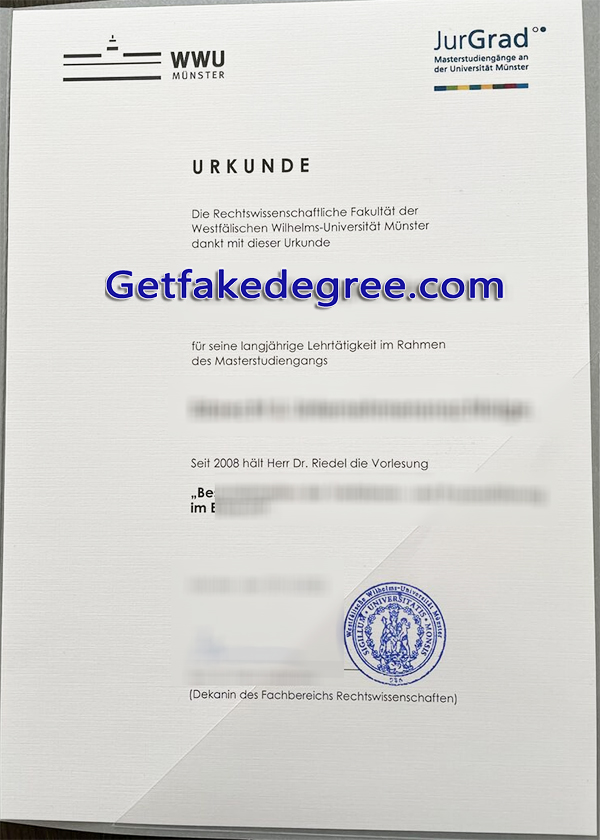 University of Münster diploma