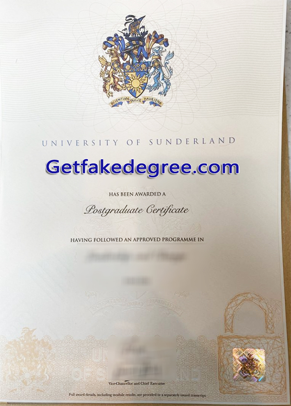 University of Sunderland diploma