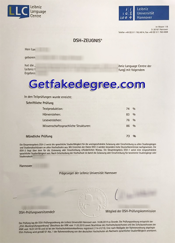 Universität Hannover diploma