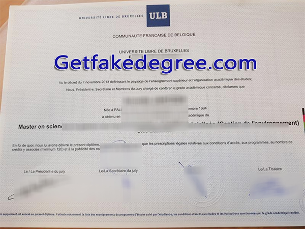 Université libre de Bruxelles diploma