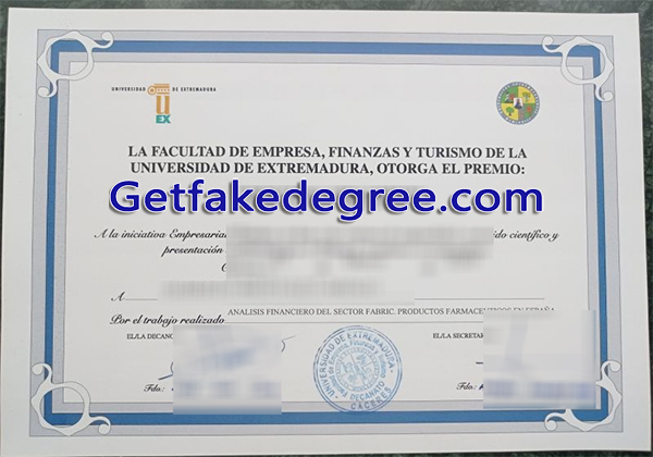 University of Extremadura diploma