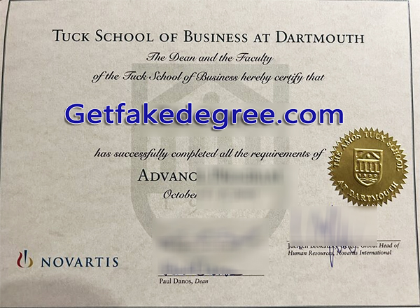 Tuck School of Business diploma