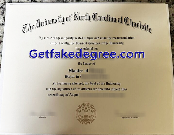 UNC Charlotte diploma