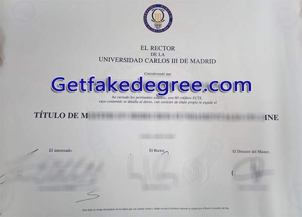 Universidad Carlos III de Madrid diploma