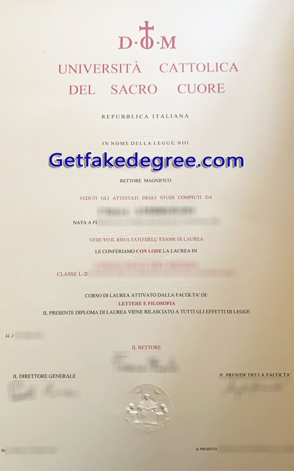 Università Cattolica del Sacro Cuore diploma
