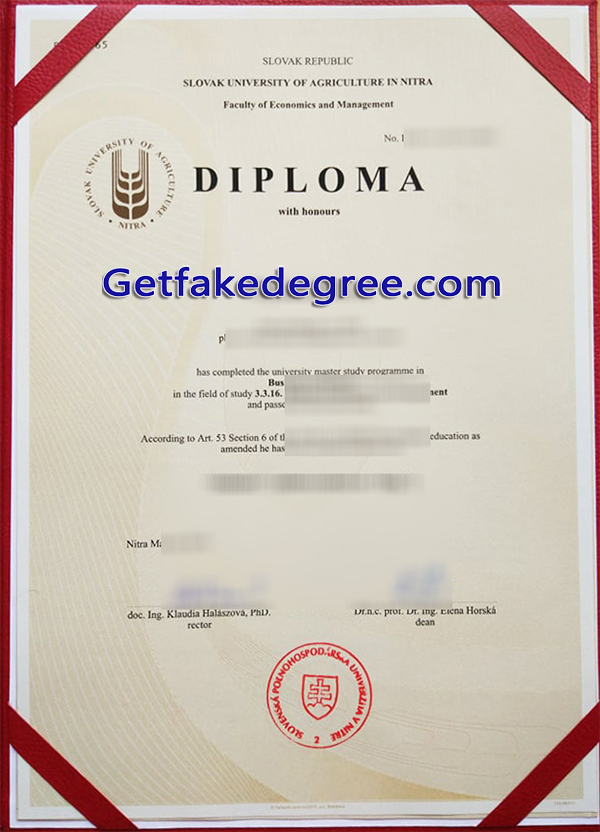 Slovak University of Agriculture diploma